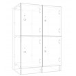 Lockers 4 Doors - Bank of 2 x high & 2 x Wide